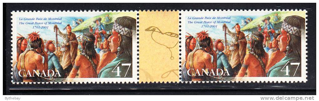 Canada MNH Scott #1915i Pair With Gutter 47c The Great Peace Of Montreal - Unused Stamps