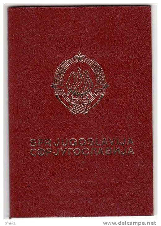 H PASSPORT SFRJ JUGOSLAVIA ZAGREB CROATIA  2 PAGES OF FULL STAMP - Historical Documents