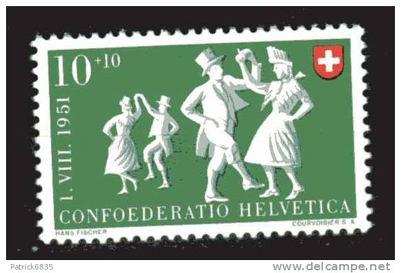 Svizzera ** - 1951 - Pro Patria. Folclore Nazionale. 10+10c - Ongebruikt