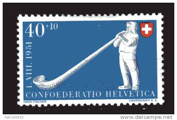 Svizzera ** - 1951 - Pro Patria. Folclore Nazionale. 40+10c - Neufs