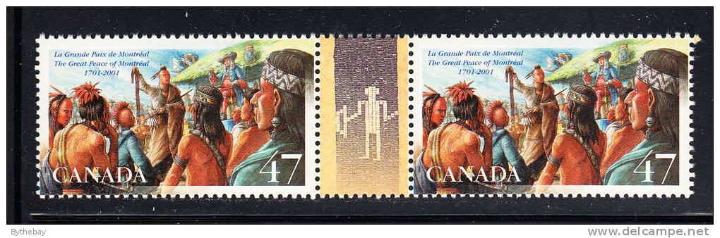 Canada MNH Scott #1915i Pair With Gutter 47c The Great Peace Of Montreal - Neufs