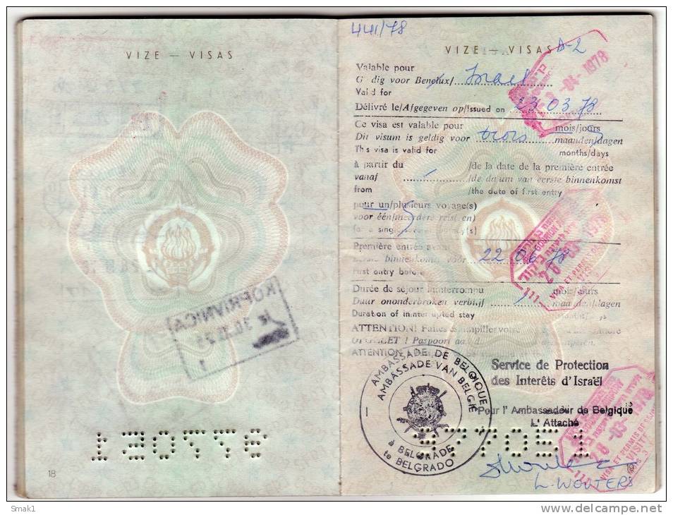 H PASSPORT SFRJ JUGOSLAVIA ZAGREB CROATIA  4 PAGES  OF FULL STAMP - Historical Documents