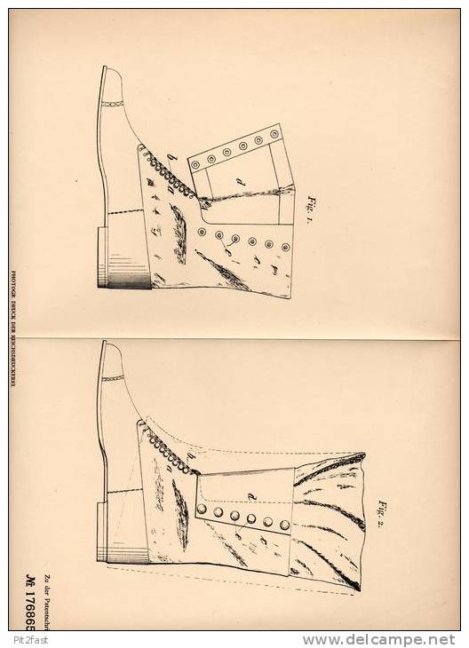 Original Patentschrift - M. Nellinger In Konfeld , Reg.Bez. Trier , 1905 , Laschenschuhwerk , Schuhe , Schuhmacher !!! - Shoes