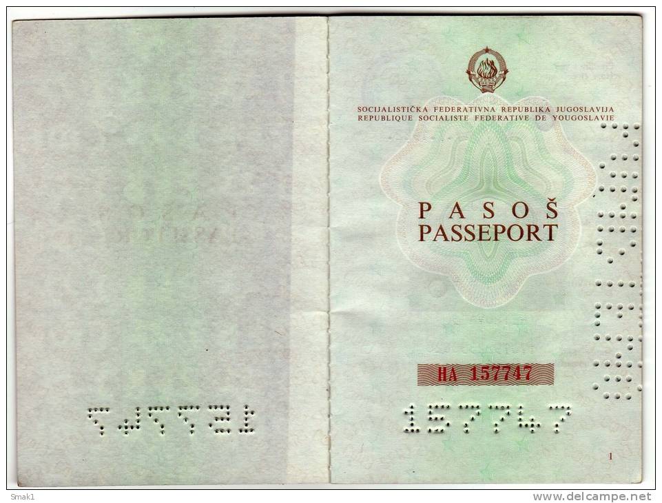 H PASSPORT SFRJ JUGOSLAVIA ZAGREB CROATIA - Historical Documents