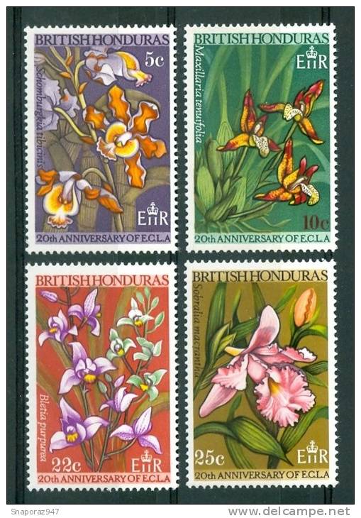 1968 British Honduras Flora Fiori Flowers Blumen Fleurs Set MNH** Fio38 - British Honduras (...-1970)