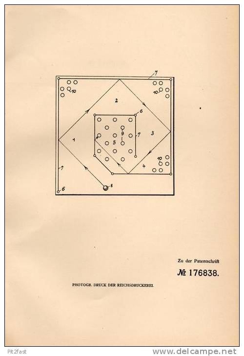 Original Patentschrift - Kugelspiel , 1905 , H. Taussig In Charlottenburg !!! - Antikspielzeug