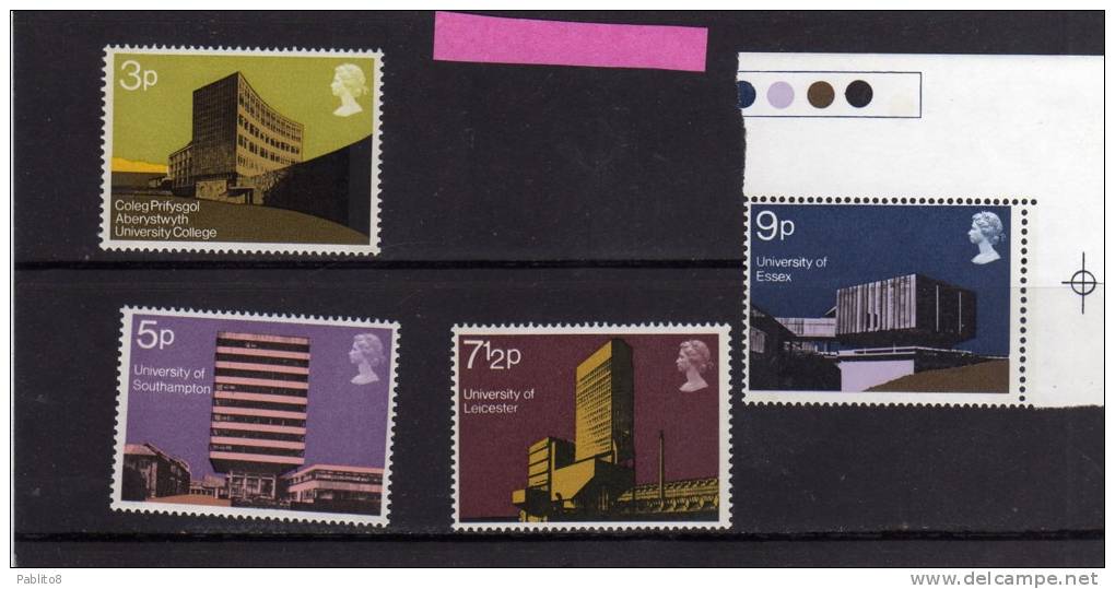 GREAT BRITAIN - GRAN BRETAGNA 1971 MODERN UNIVERSITY BUILDINGS - EDIFICI UNIVERSITARI MODERNI MNH - Ungebraucht