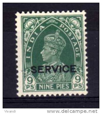 India - 1937 - 9 Pies Official - MH - Francobolli Di Servizio