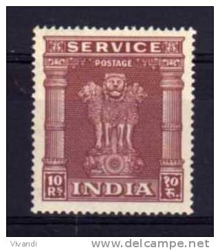India - 1950 - 10 Rupee Official - MH - Dienstmarken
