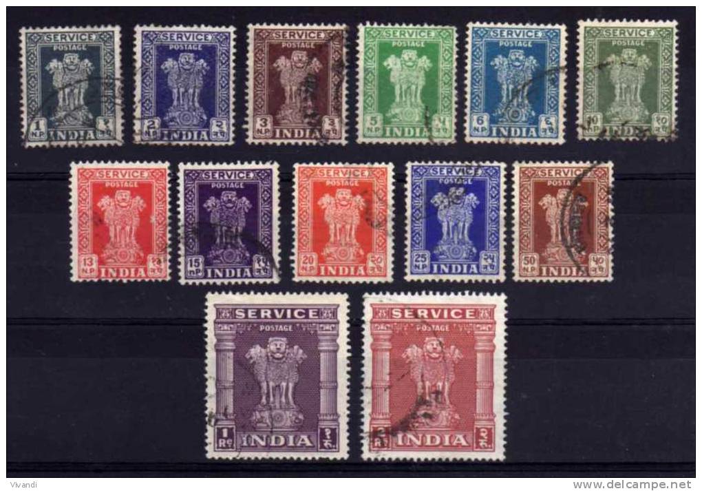 India - 1958/1963 - Officials (Part Set) - Used - Dienstmarken