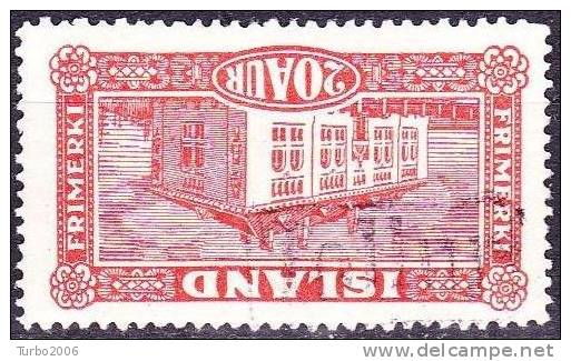 Königreich 1925 Reykjavik  National Museum 20 Aur Rot Mi. 116 Stempel : TOLLUR (Zoll / Customs) - Gebruikt