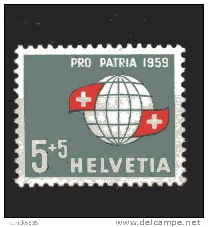 Svizzera ** - 1959 - Pro Patria.  Minerali E Fossili. Globo - Ongebruikt