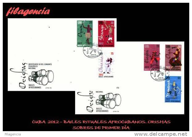 AMERICA. CUBA SPD-FDC. 2012 BAILES RITUALES AFROCUBANOS. ORISHAS - FDC