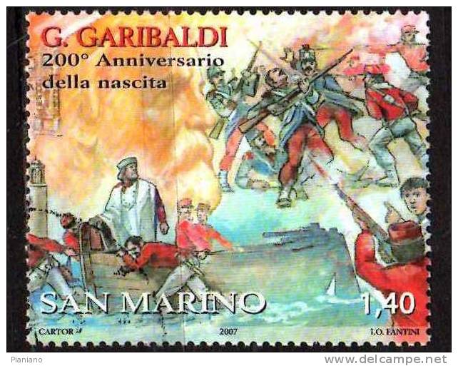 PIA - SMA - 20007:  200°  Anniversario Della Nascita Di Giuseppe Garibaldi  - (SAS 2135-37) - Oblitérés