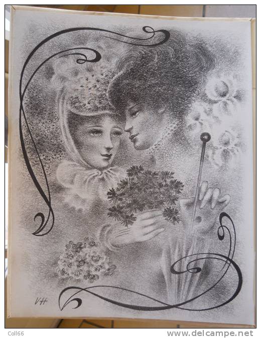 1947 Deux Coeurs Simples Par J. De Lacretelle  En Feuilles In 4 Evec Emboitage 8 Lithographies Valentine Hugo - 1901-1940