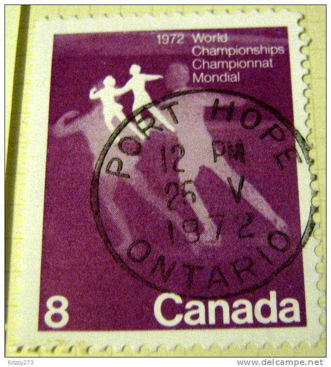 Canada 1972 World Skating Championship 8c - Used - Usati