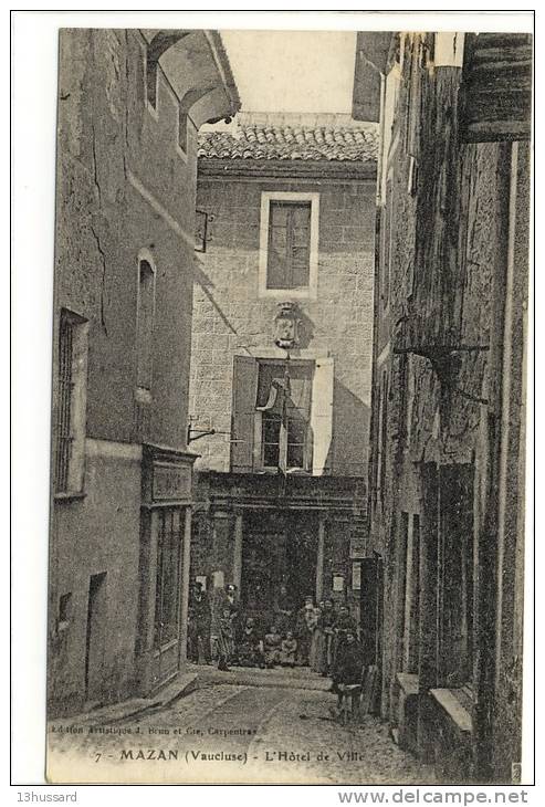 Carte Postale Ancienne Mazan - L'Hôtel De Ville - Mazan