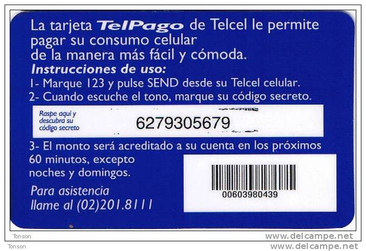 Venezuela, Bs. 10.000, Telcel/TelPago, Telephone, Prepaid Card, 2 Scans - Venezuela