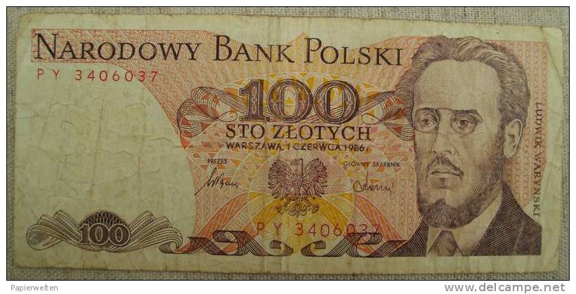 Poland - 100 Zlotych 1986 - Pologne