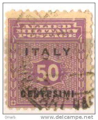 Fra355 Occupazione Anglo-Americana Sicilia, Allied Military Postage, N. 4, 1943, 50 Cent Violetto - Occ. Anglo-américaine: Sicile