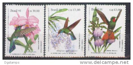 Brasil 1991 YT 2040-42 Exposicion Filatelica BRAPEX. Colibries Y Orquideas. - Unused Stamps