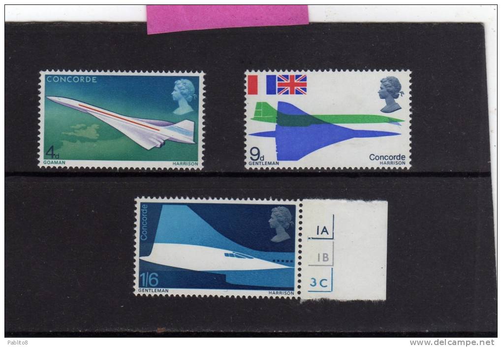 GREAT BRITAIN - GRAN BRETAGNA 1969 SUPERSONIC AIRCRAFT CONCORDE - AEREO SUPERSONICO MNH - Unused Stamps