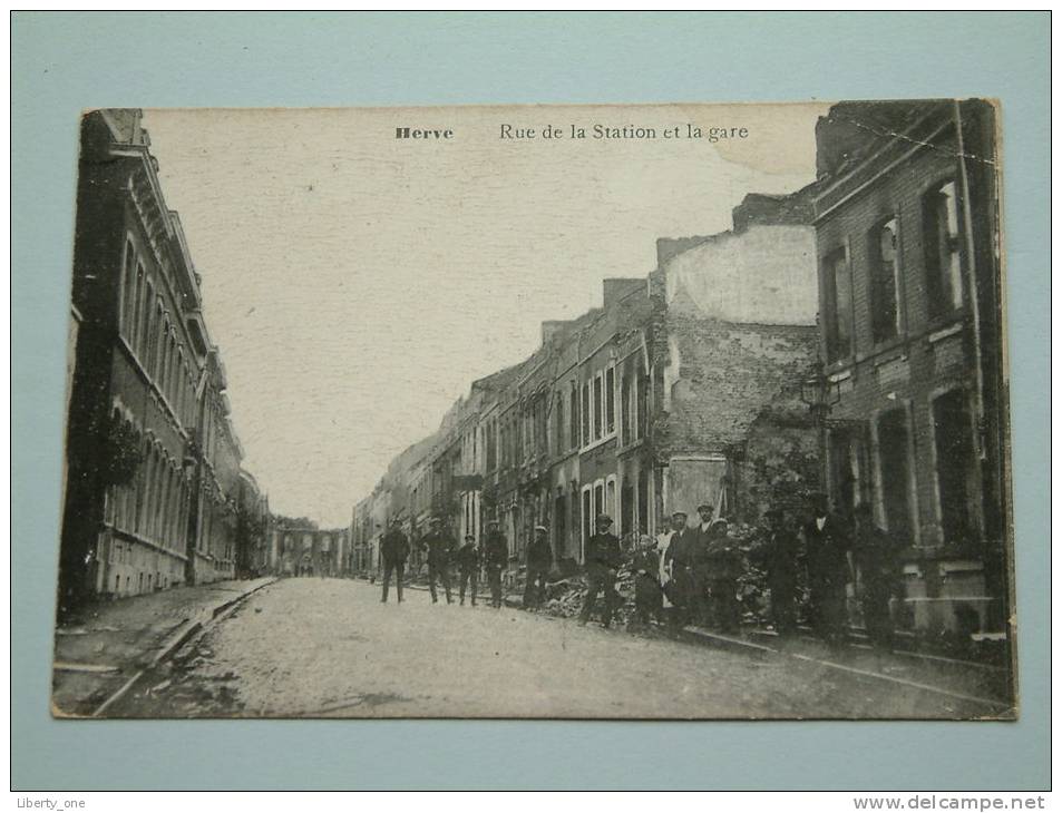 Rue De La STATION Et La GARE Herve / Anno 19?? ( Vlekken / Zie Foto Voor Details ) - Herve