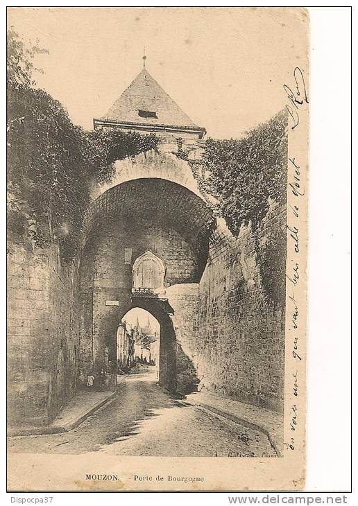 CPA 08-ARDENNES- MOUZON-Porte De Bourgogne Avec Cachet De Convoyeur-ligne,lettres Bâton VERDUN  A SEDAN - Other & Unclassified