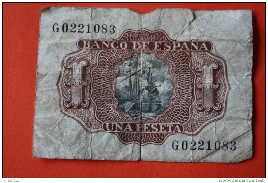 Banco De España Espagne  UNA PESETA De Curso Legal -Madrid 22 De Julio De 1953"Billet De Banque Bank Banca  Monnaies & B - 1-2 Peseten