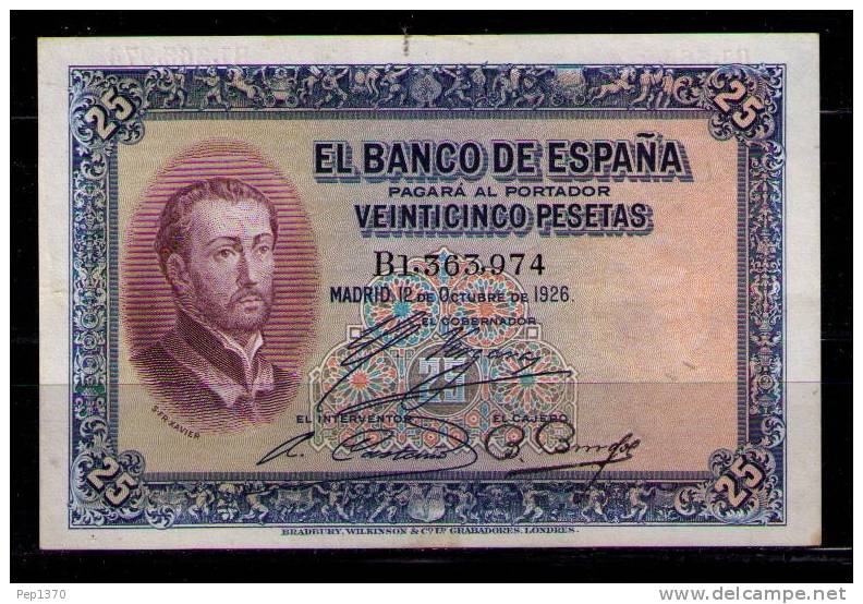 BILLETE DE DE 50 PESETAS DE 1926 - (SAN FRANCISCO JAVIER) CASI SIN CIRCULAR - 1-2-5-25 Peseten