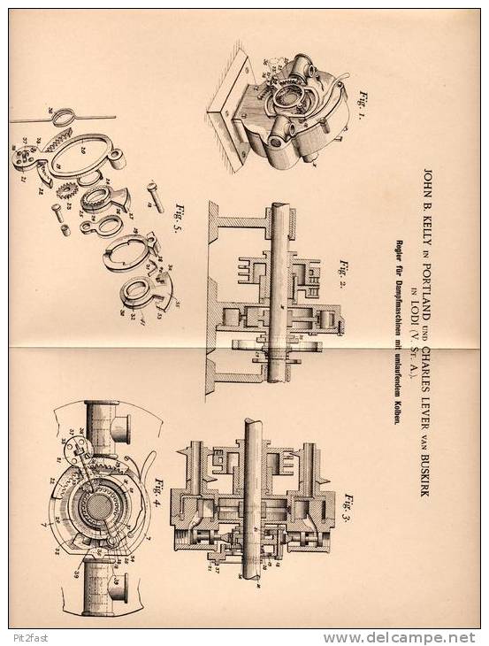 Original Patentschrift - C. Van Buskirk In Lodi Und Portland , 1900 , Regler Für Dampfmaschinen !!! - Máquinas