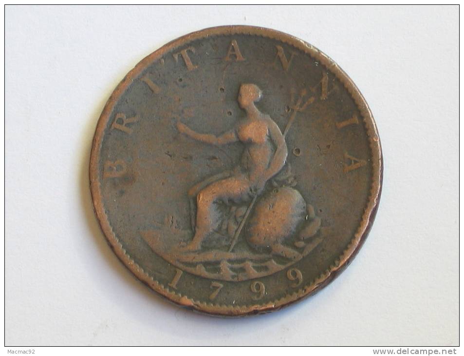 1 Penny 1799 Great Britain - Georgius Iii Dei Gratia. - D. 1 Penny