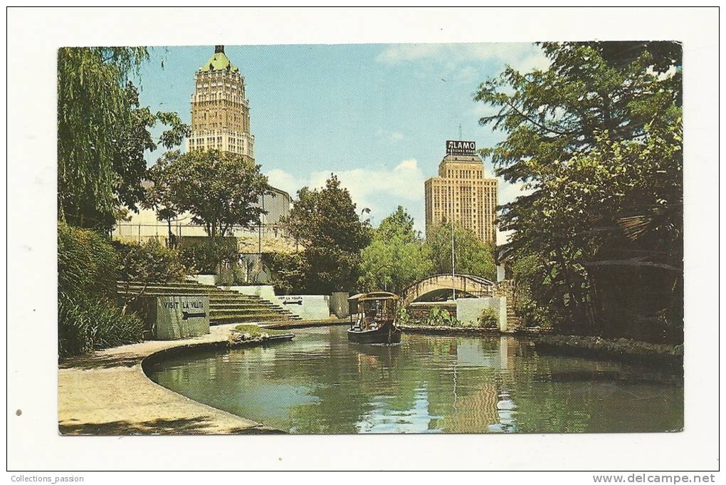 Cp, Etats-Unis, San Antonio, San Antonio River, Voyagée 1968 - San Antonio