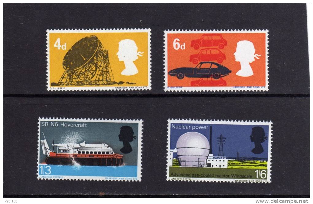 GREAT BRITAIN - GRAN BRETAGNA 1966 BRITISH TECHNOLOGY - TECNOLOGIA BRITANNICA COMPLETE SET SERIE COMPLETA MNH - Unused Stamps