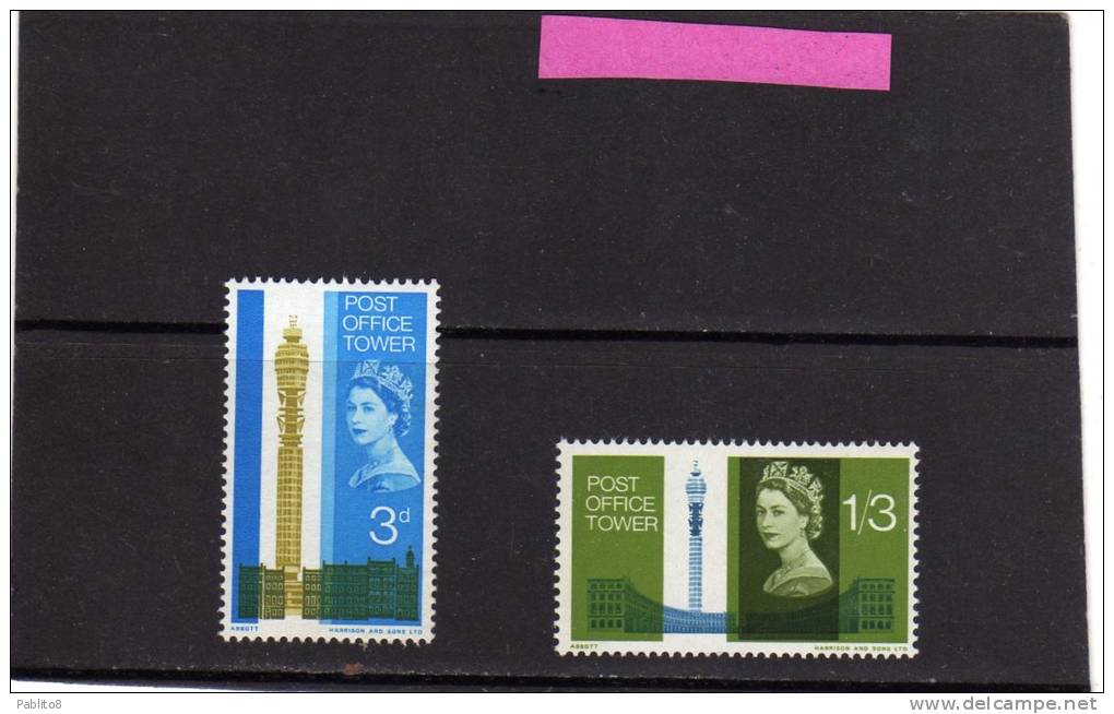 GREAT BRITAIN - GRAN BRETAGNA 1965 INAUGURATION MAIL TOWER OF LONDON - INAUGURAZIONE TORRE DELLA POSTA DI LONDRA MNH - Unused Stamps