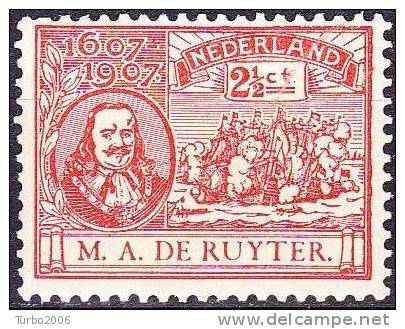 1907 De Ruyterzegel 2½ Cent Steenrood Ongestempeld NVPH 89 - Neufs