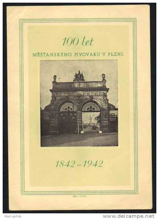 BIERE - BEER - BIER - III REICH  - BOHEME & MORAVIE / 1942 BRASSERIE PILSEN URQUELL 100e ANNIVERSAIRE (ref 3297) - Bières