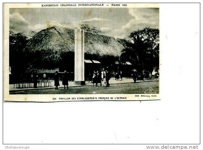 PAVILLON ETABLISSEMENTS FRANCAIS OCEANIE PARIS EXPO 1931 N ° 238 - Frans-Polynesië