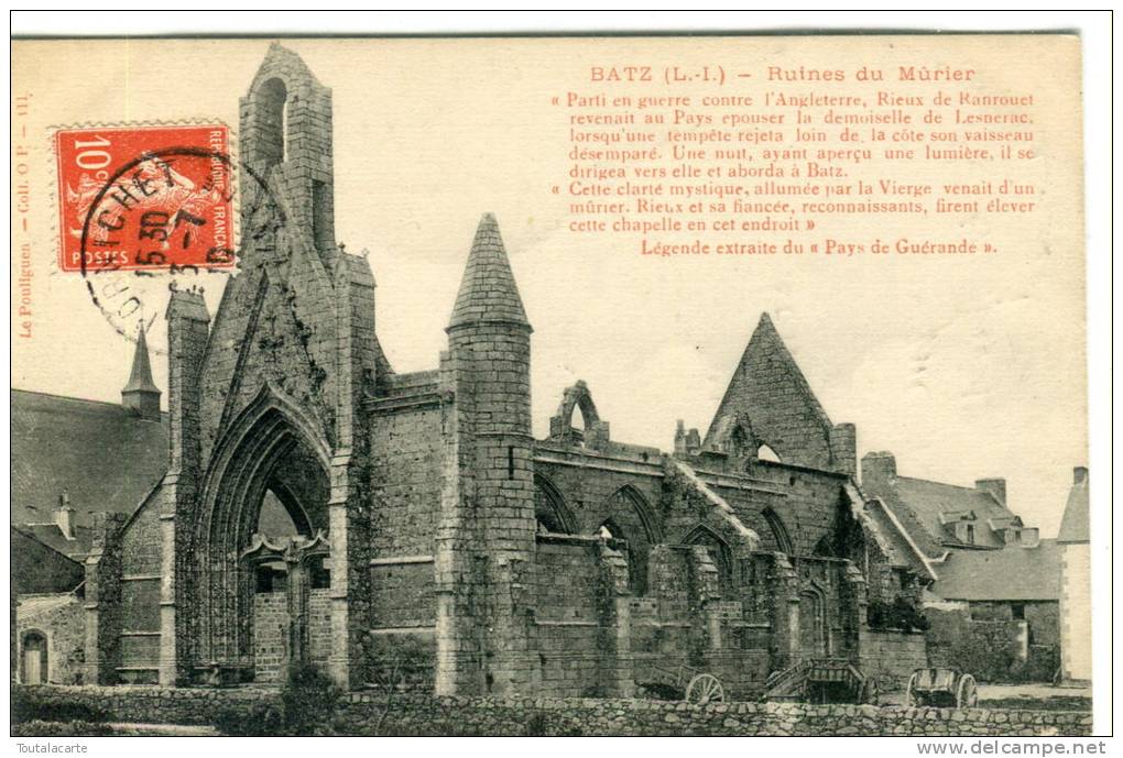 CPA 44 BATZ RUINES DU MURIER 1910 - Batz-sur-Mer (Bourg De B.)