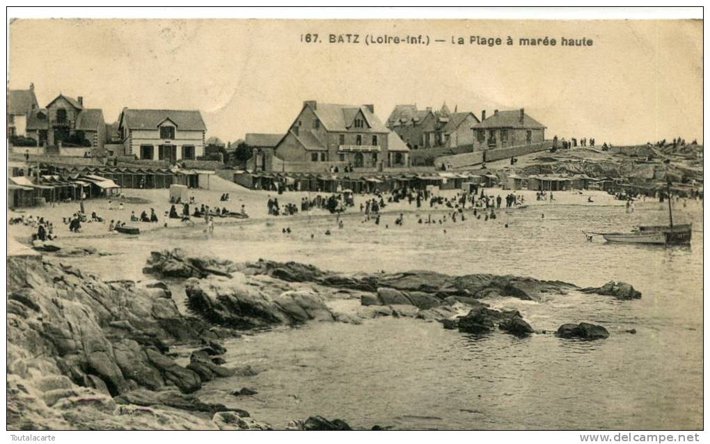 CPA 44 BATZ LA PLAGE A MAREE HAUTE 1933 - Batz-sur-Mer (Bourg De B.)