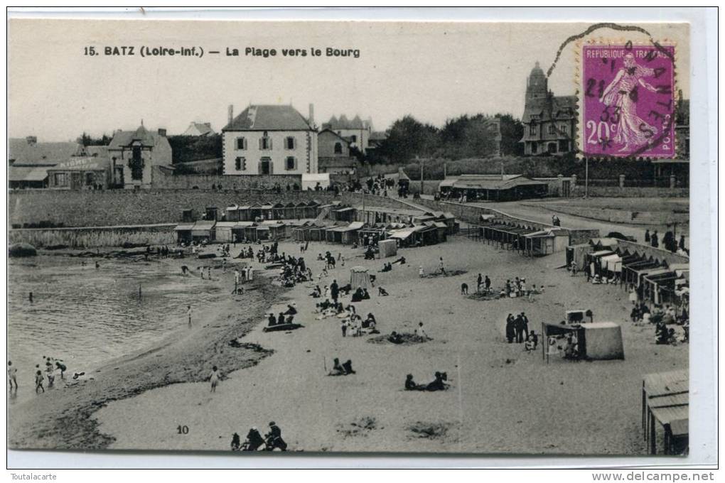CPA 44  BATZ LA PLAGE VERS LE BOURG 1933 - Batz-sur-Mer (Bourg De B.)