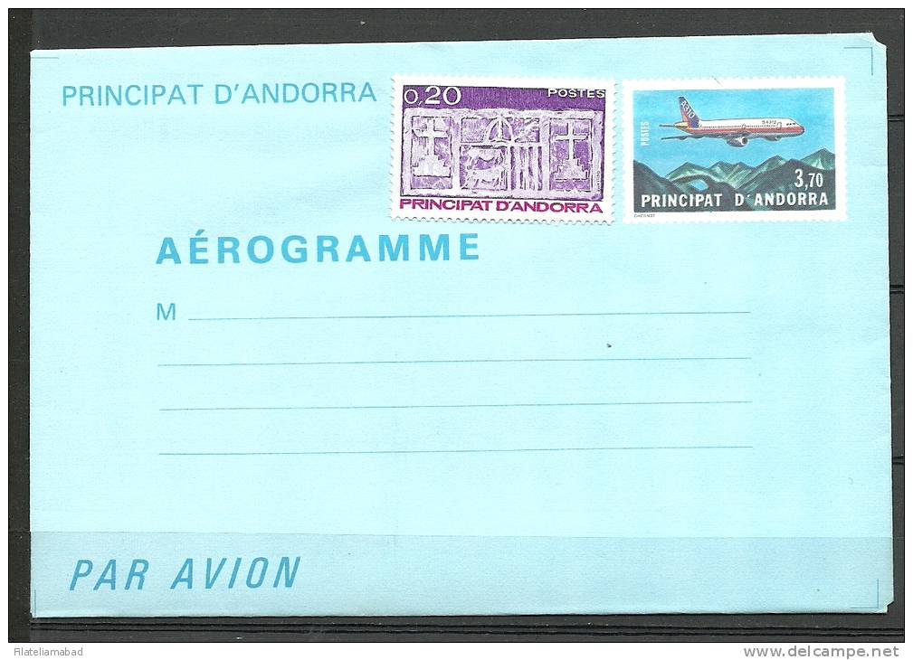 ANDORRA- AEREOGRAMA Nº 1 CORREO FRANCES  NOEVO. (S.13 A) - Airmail
