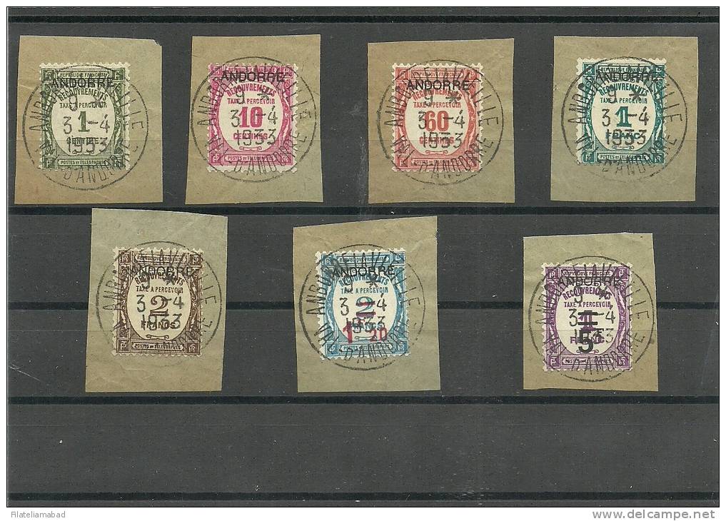 ANDORRA- SELLOS DE TASA SERIE 9/15 MUY BONITA EN FRACMENTO. - Used Stamps