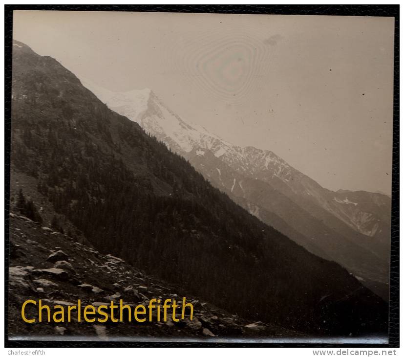 VERS 1920 VIEILLE PHOTO CHAMONIX - LE MONT BLANC  CHAMONIX - RARE ! 14 X 12 Cm - Andere & Zonder Classificatie