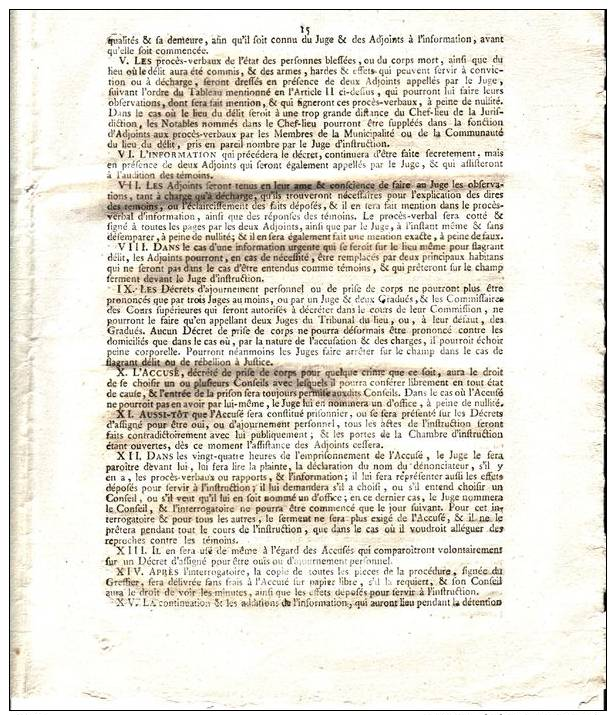 Lettres patentes du Roi 17 novembre 1789 Déclaration des droits de l´homme et du citoyen