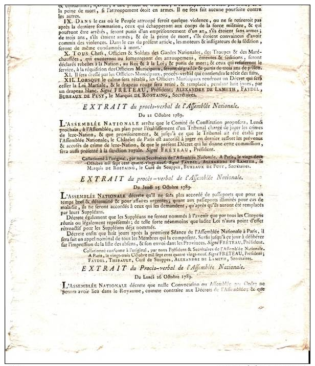 Lettres patentes du Roi 17 novembre 1789 Déclaration des droits de l´homme et du citoyen