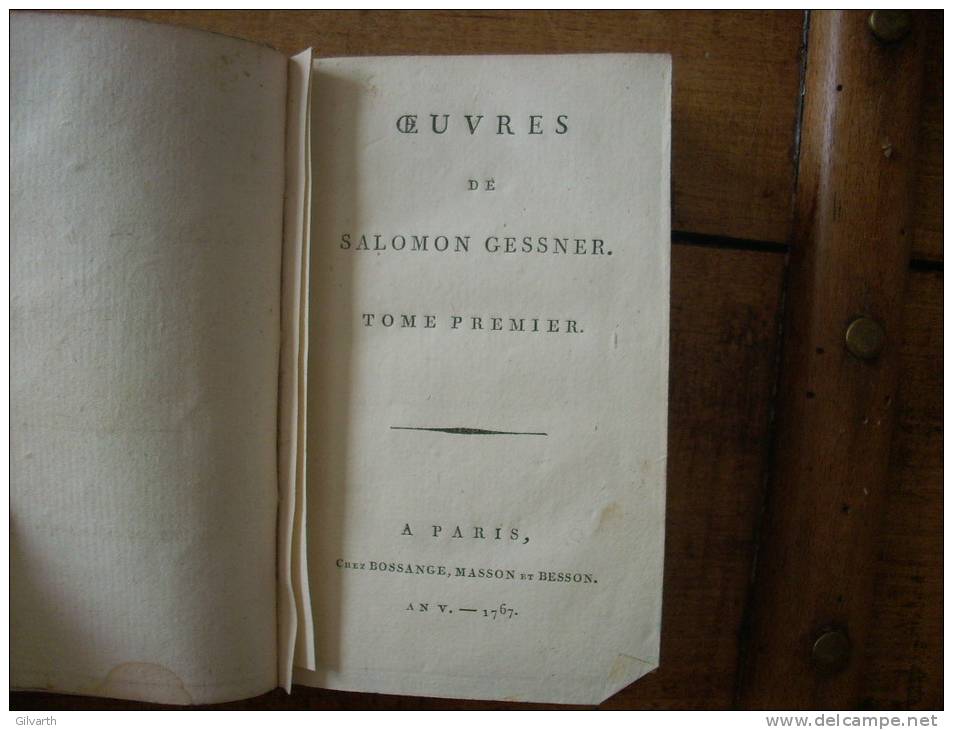 oeuvres de SALOMON GESSNER 3 volumes 1797