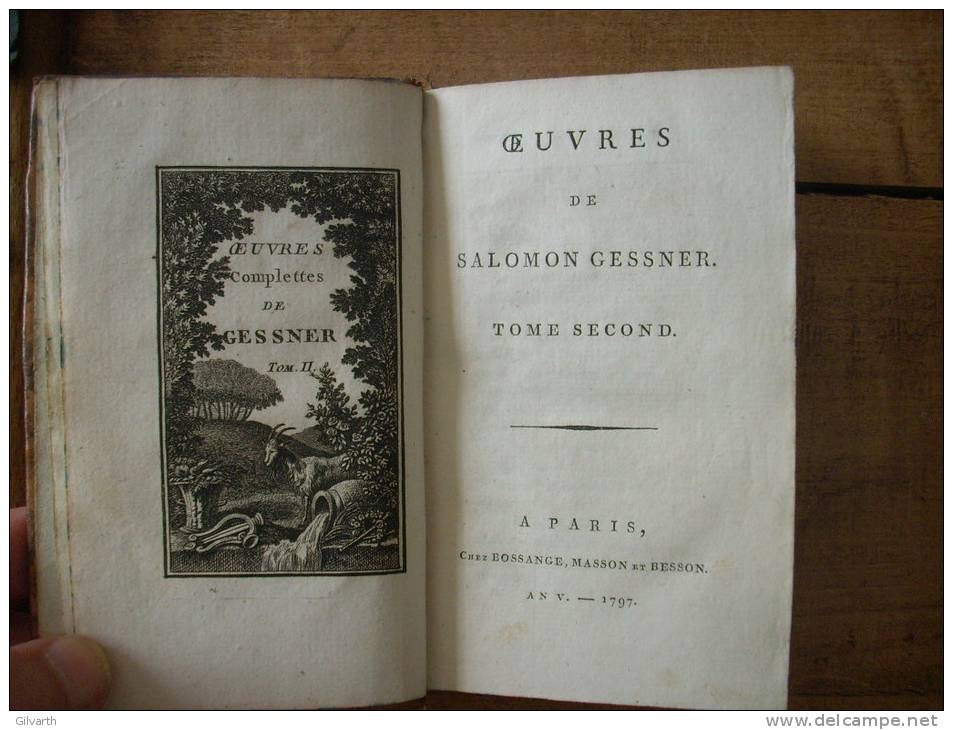 oeuvres de SALOMON GESSNER 3 volumes 1797