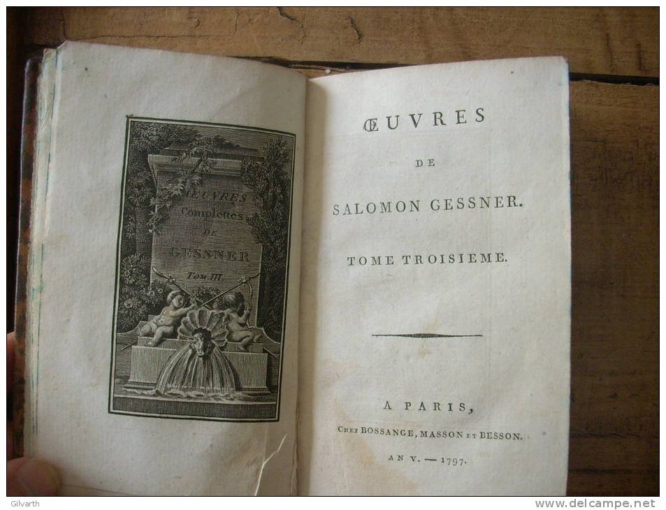 oeuvres de SALOMON GESSNER 3 volumes 1797