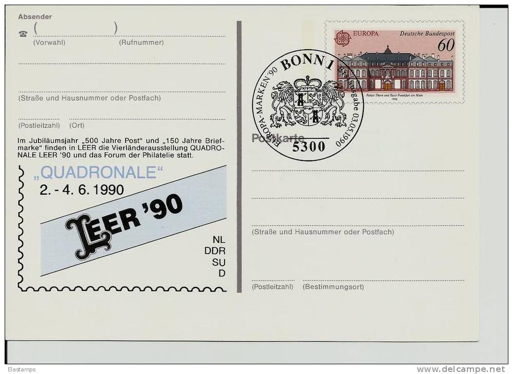 =DE GS 1990 SST EUROPA - Postkarten - Gebraucht